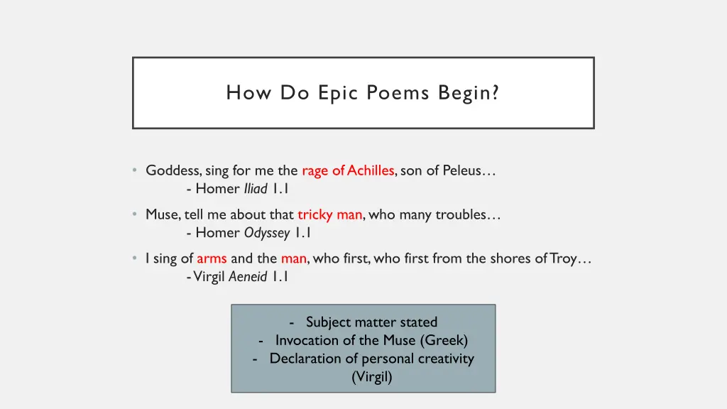 how do epic poems begin 1