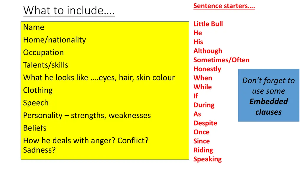 sentence starters