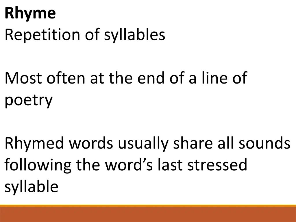 rhyme repetition of syllables