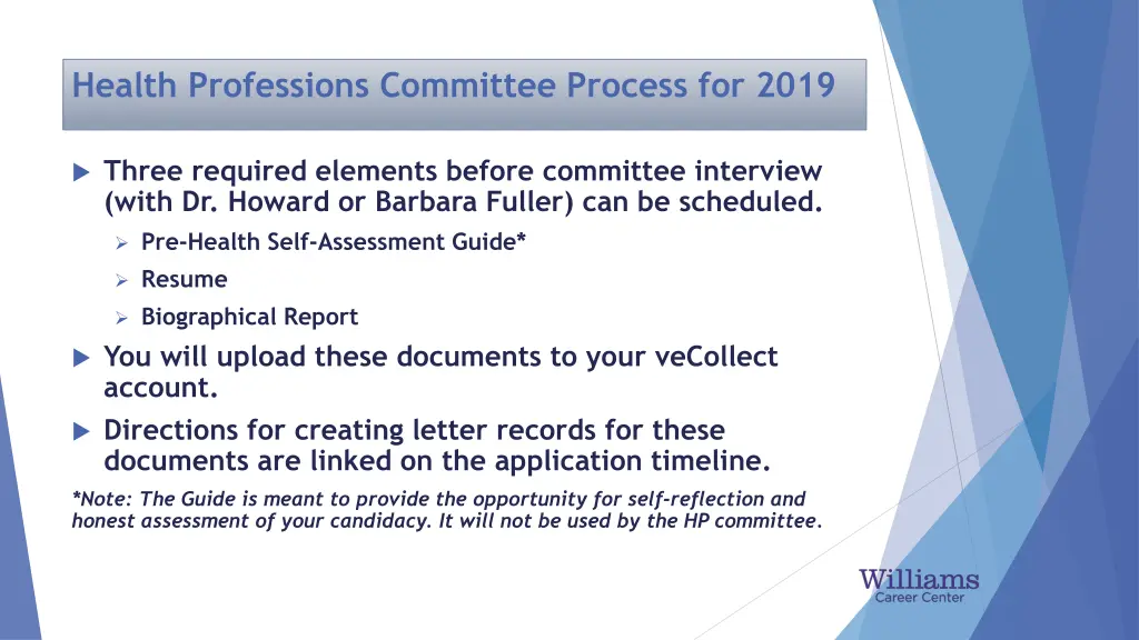 health professions committee process for 2019 1