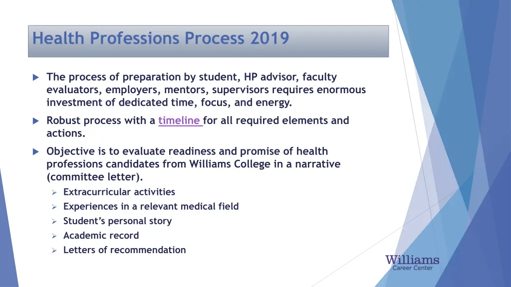 health professions process 2019