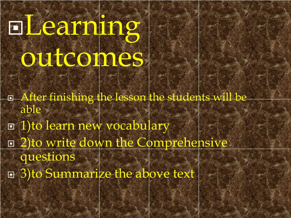 learning outcomes