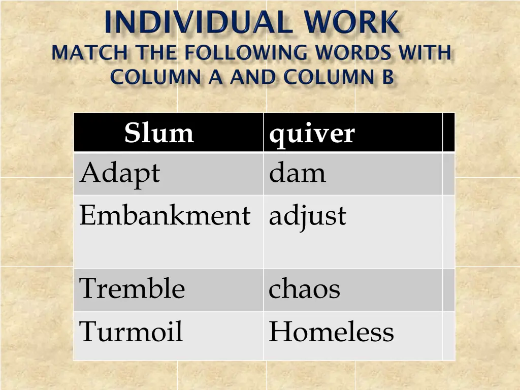 sluslum adapt embankment adjust