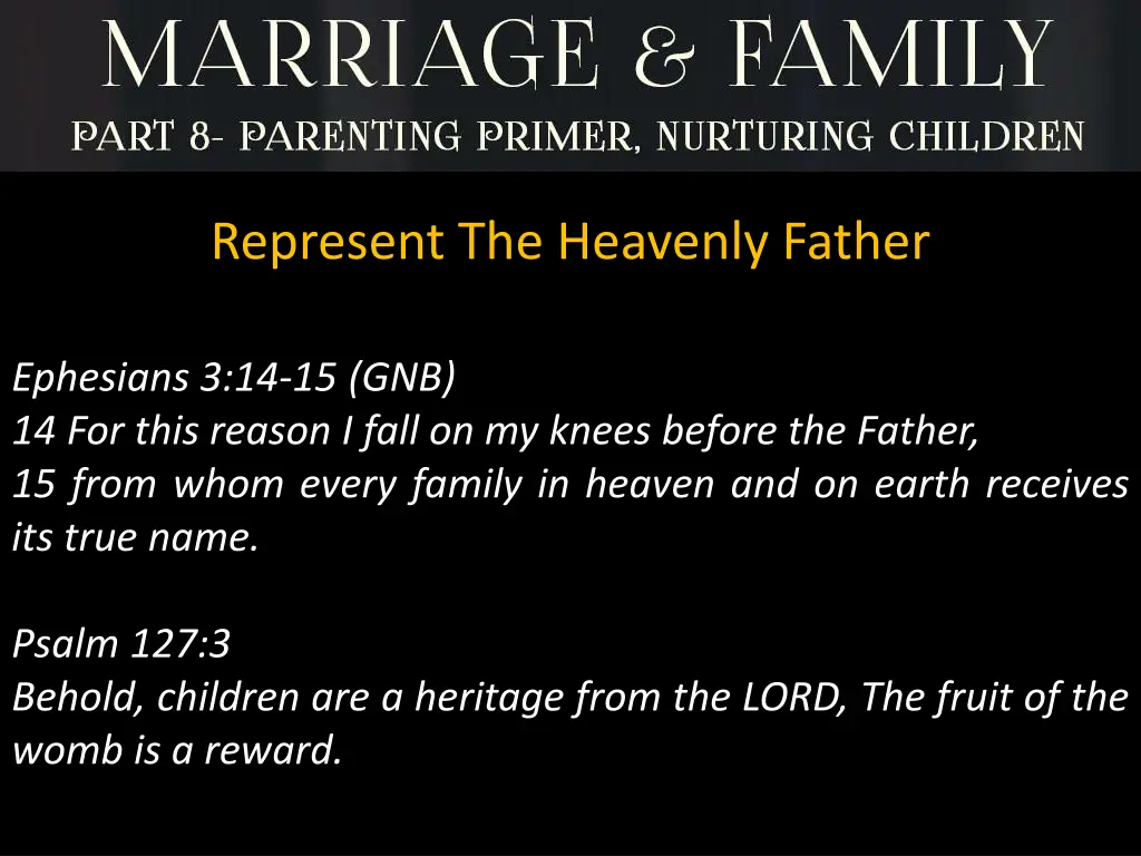 represent the heavenly father