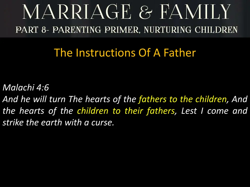 the instructions of a father 1