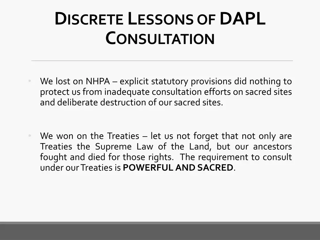 d iscrete l essons of dapl c onsultation