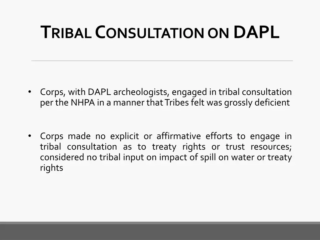 t ribal c onsultation on dapl