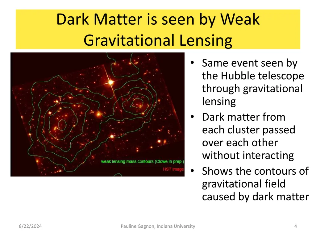 dark matter is seen by weak gravitational lensing