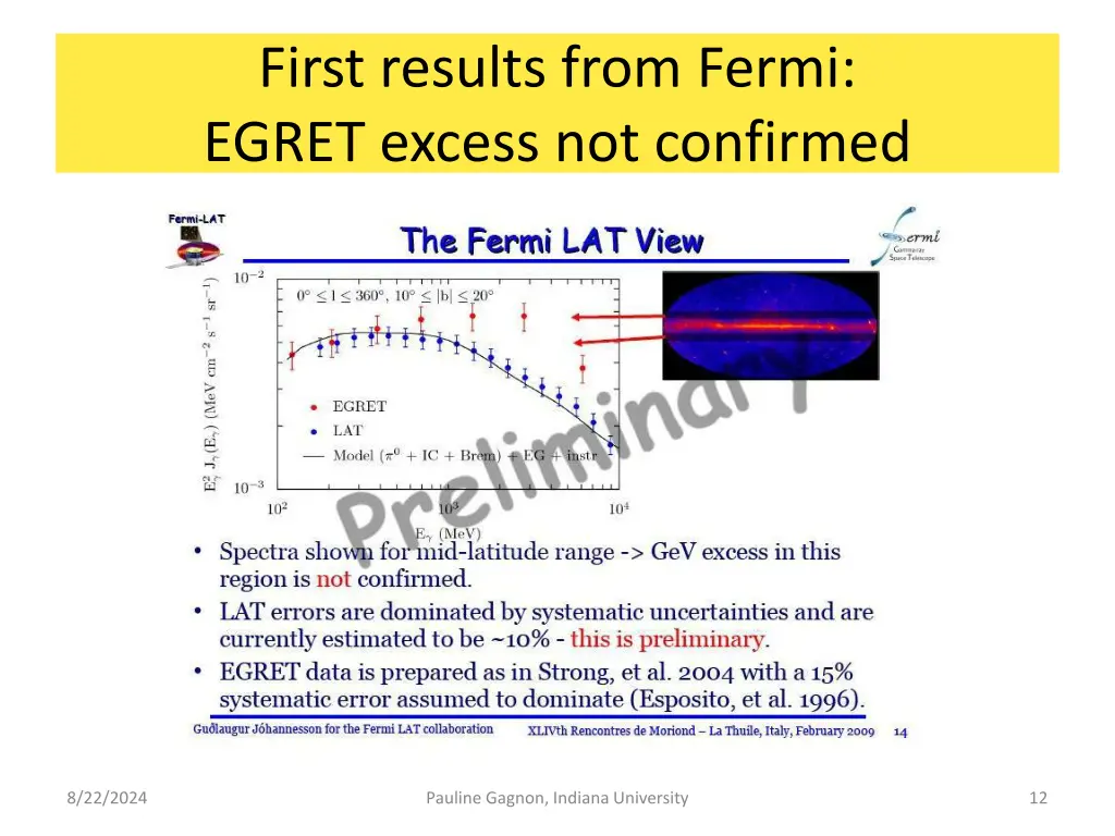 first results from fermi egret excess