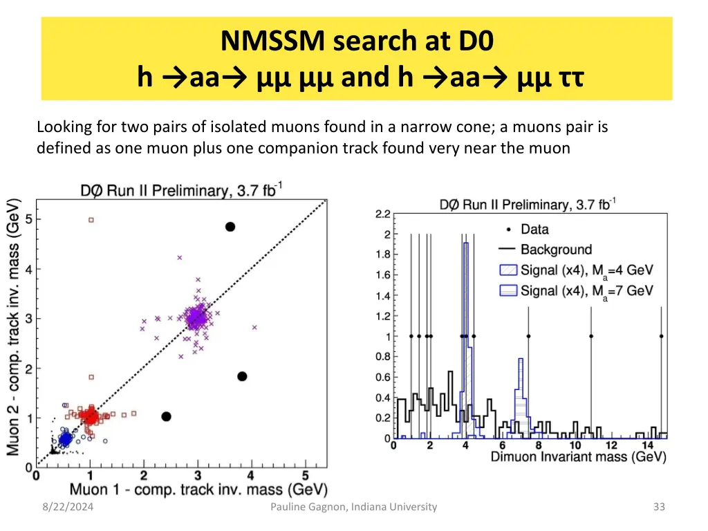 nmssm search at d0 h aa and h aa