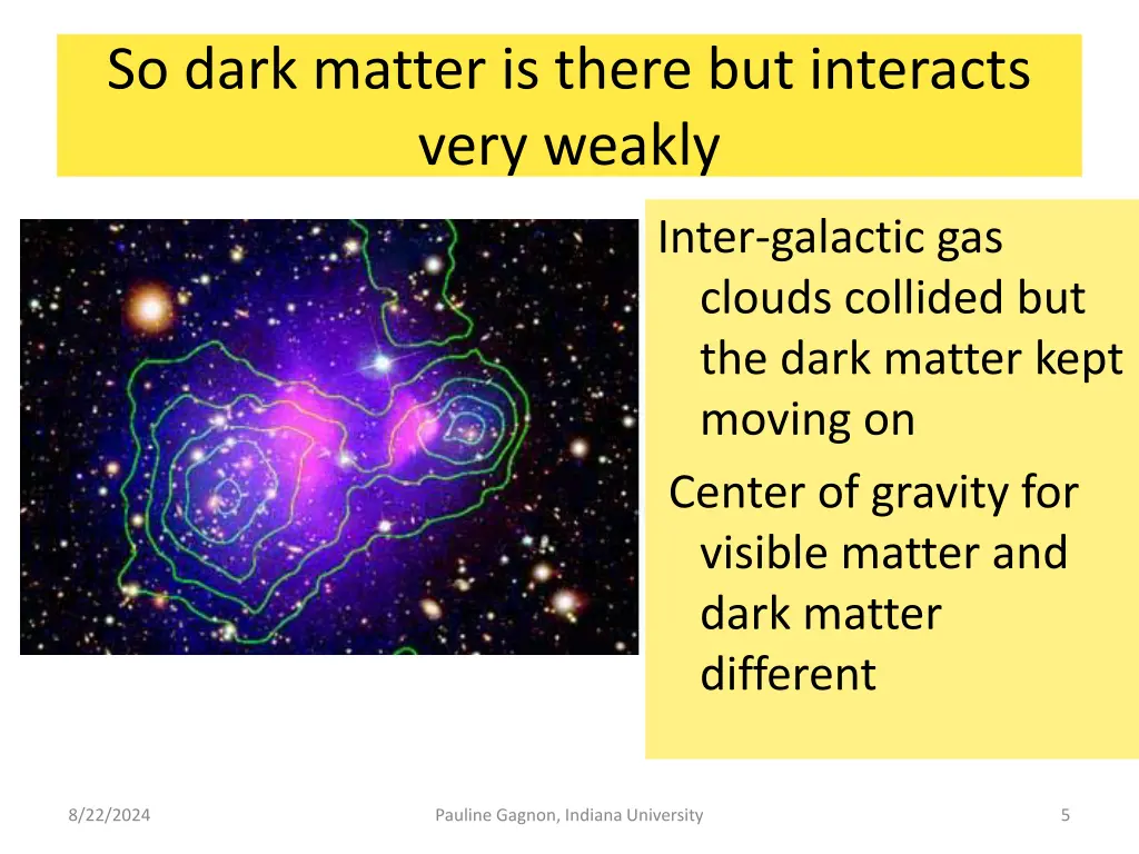 so dark matter is there but interacts very weakly