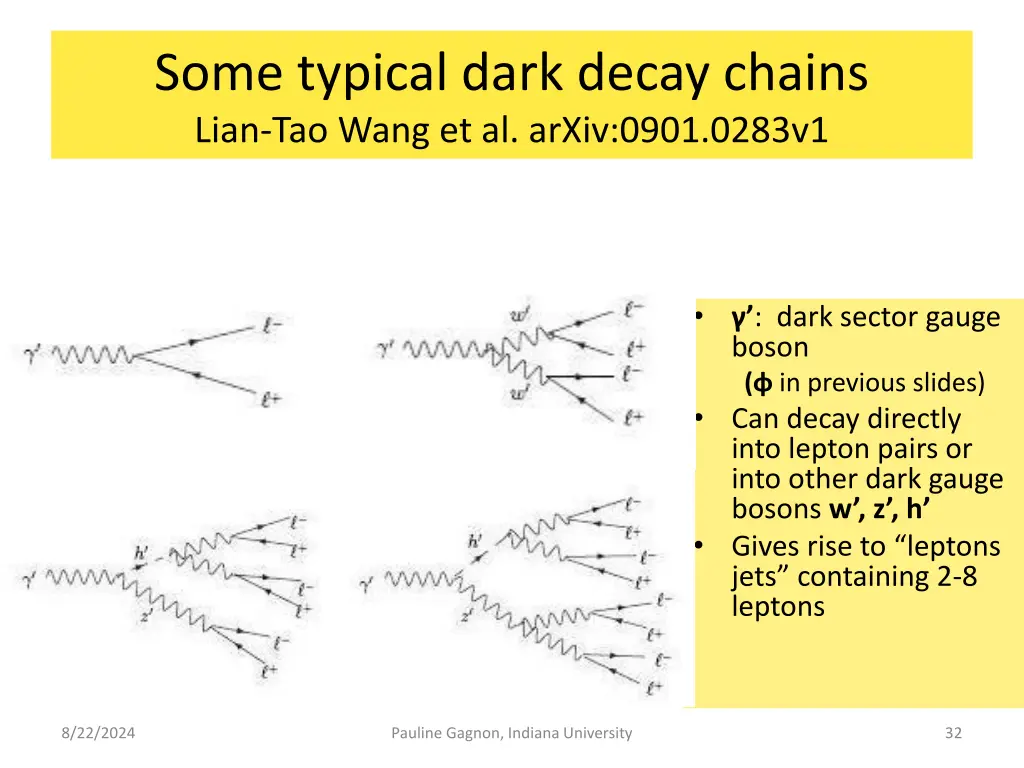 some typical dark decay chains lian tao wang