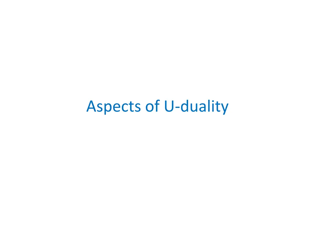 aspects of u duality