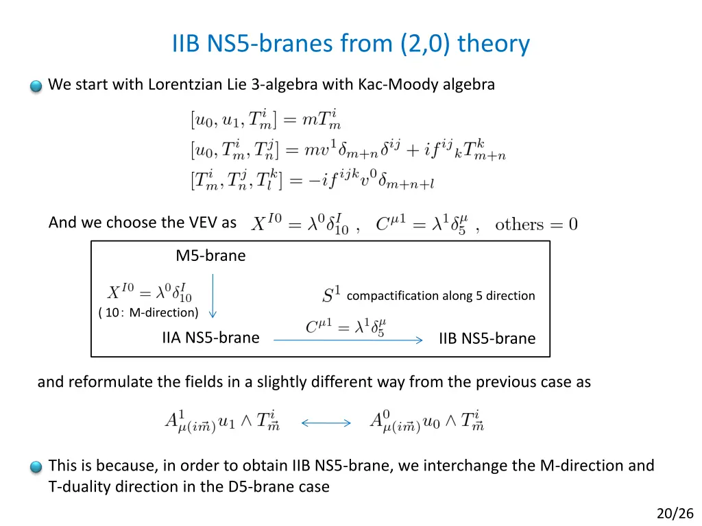 iib ns5 branes from 2 0 theory