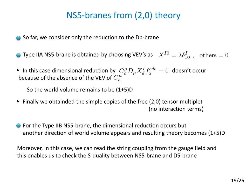 ns5 branes from 2 0 theory