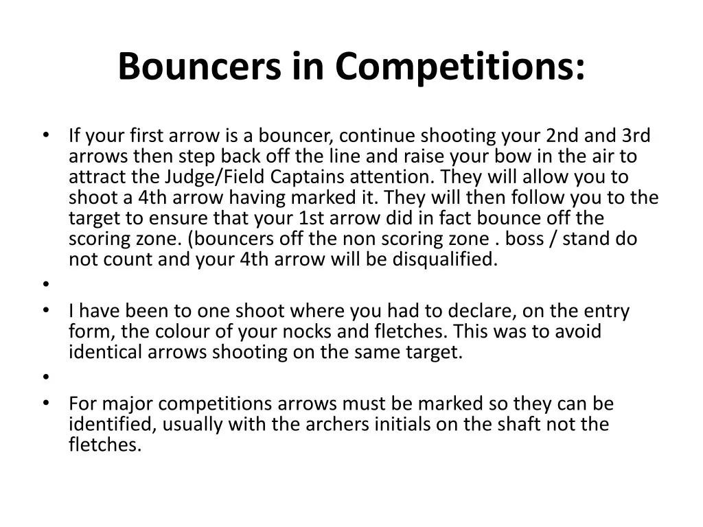 bouncers in competitions