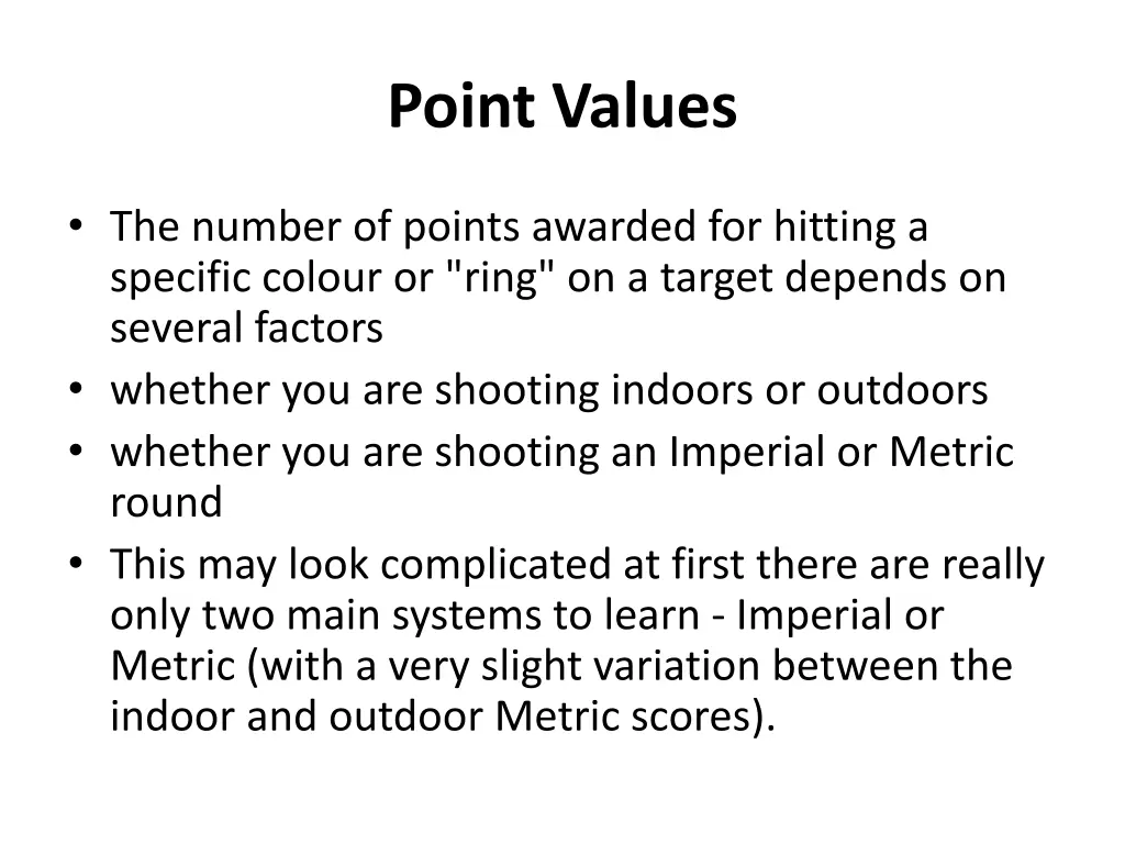 point values