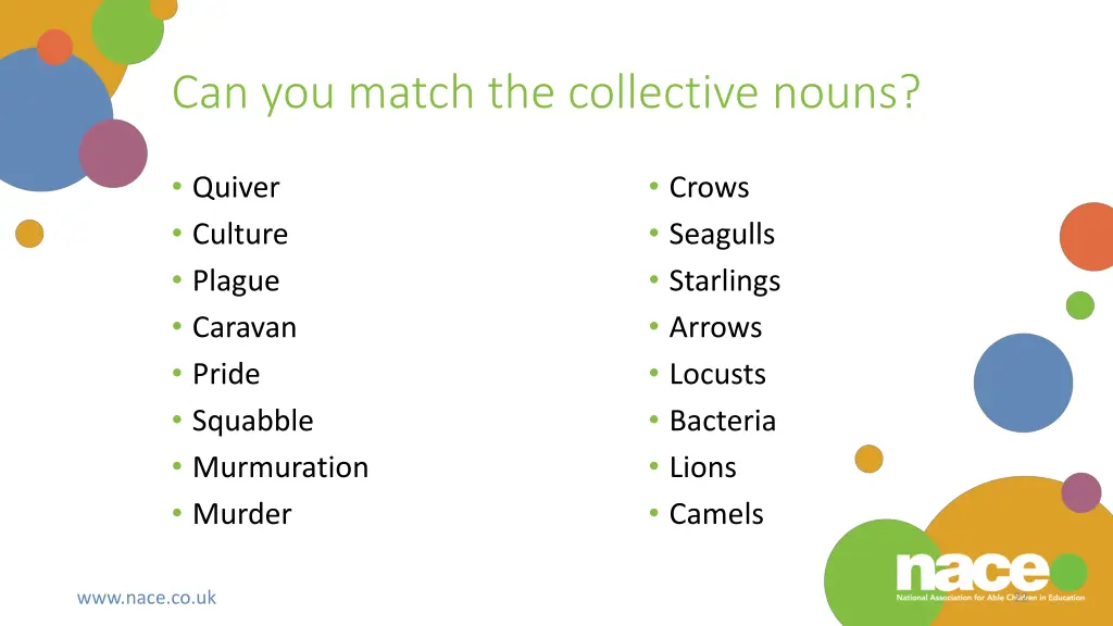 can you match the collective nouns