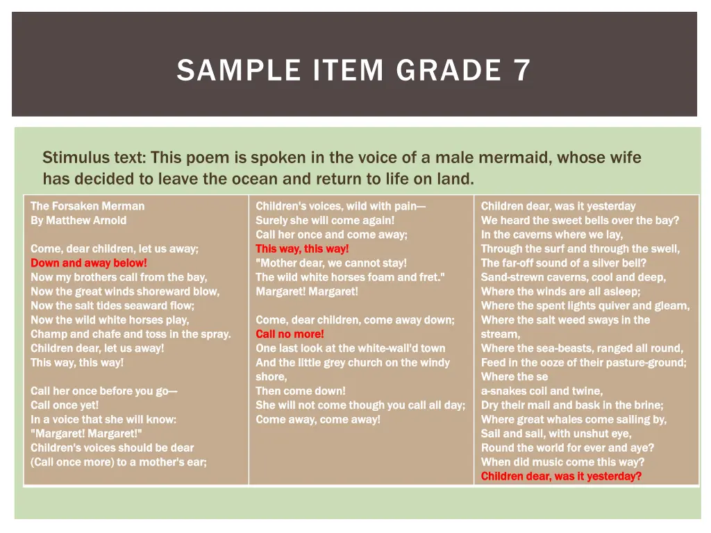 sample item grade 7