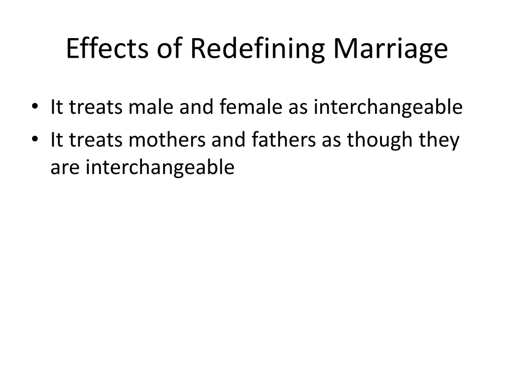 effects of redefining marriage 3