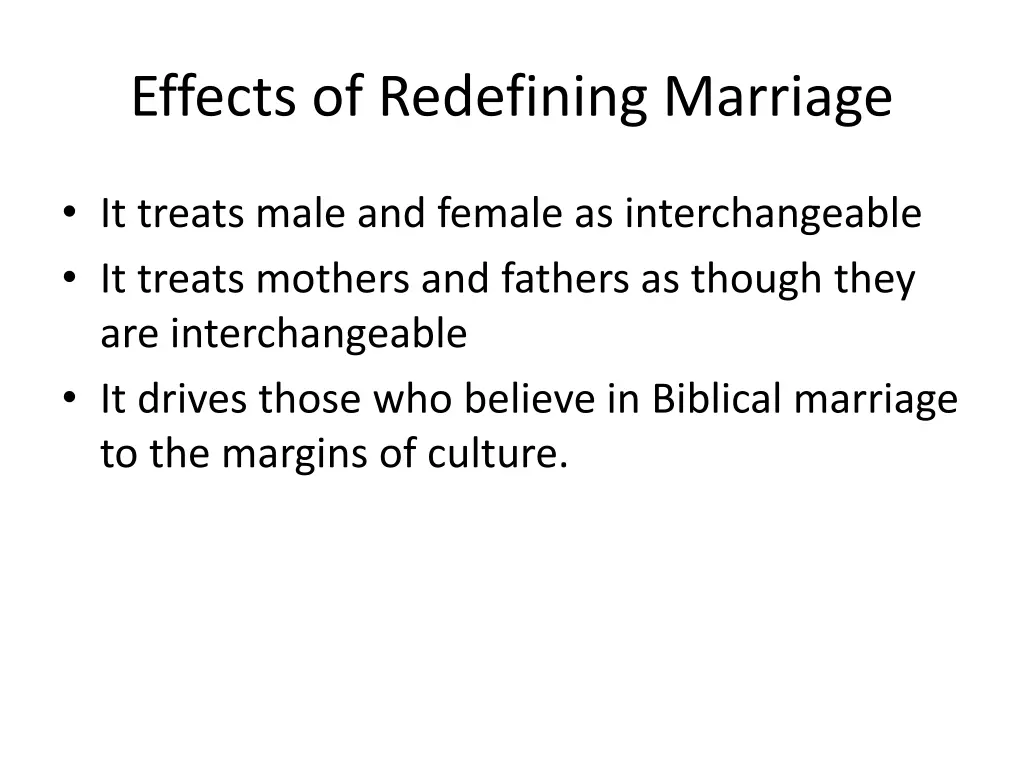 effects of redefining marriage 4