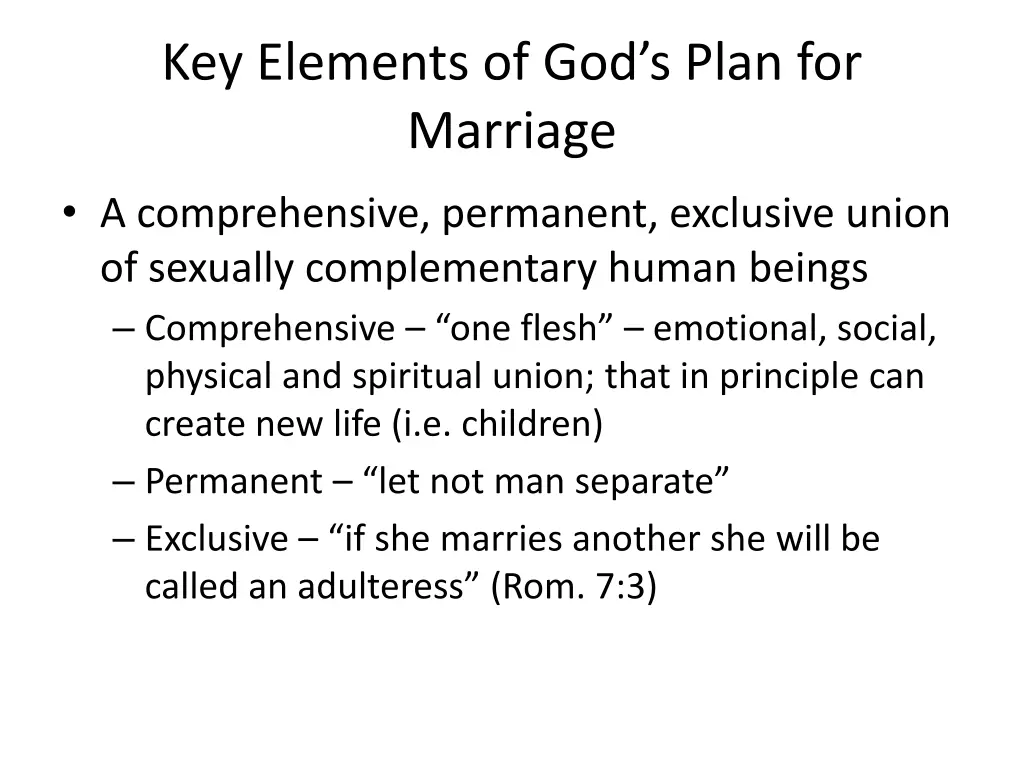 key elements of god s plan for marriage 1