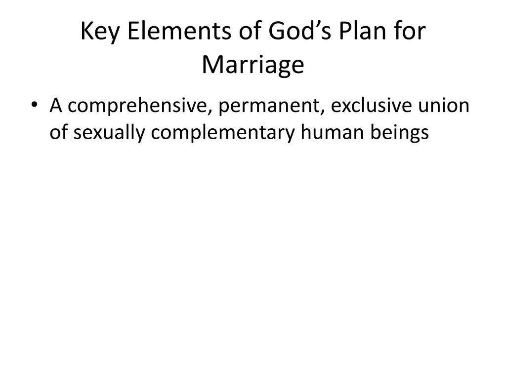 key elements of god s plan for marriage