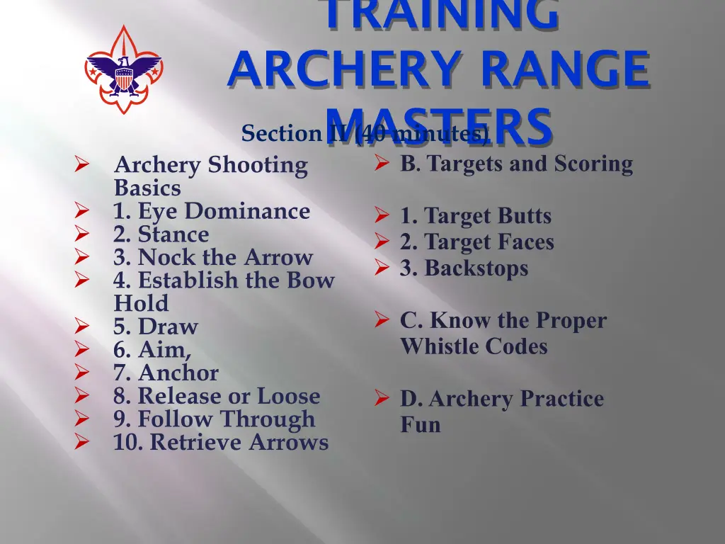 training archery range masters archery shooting