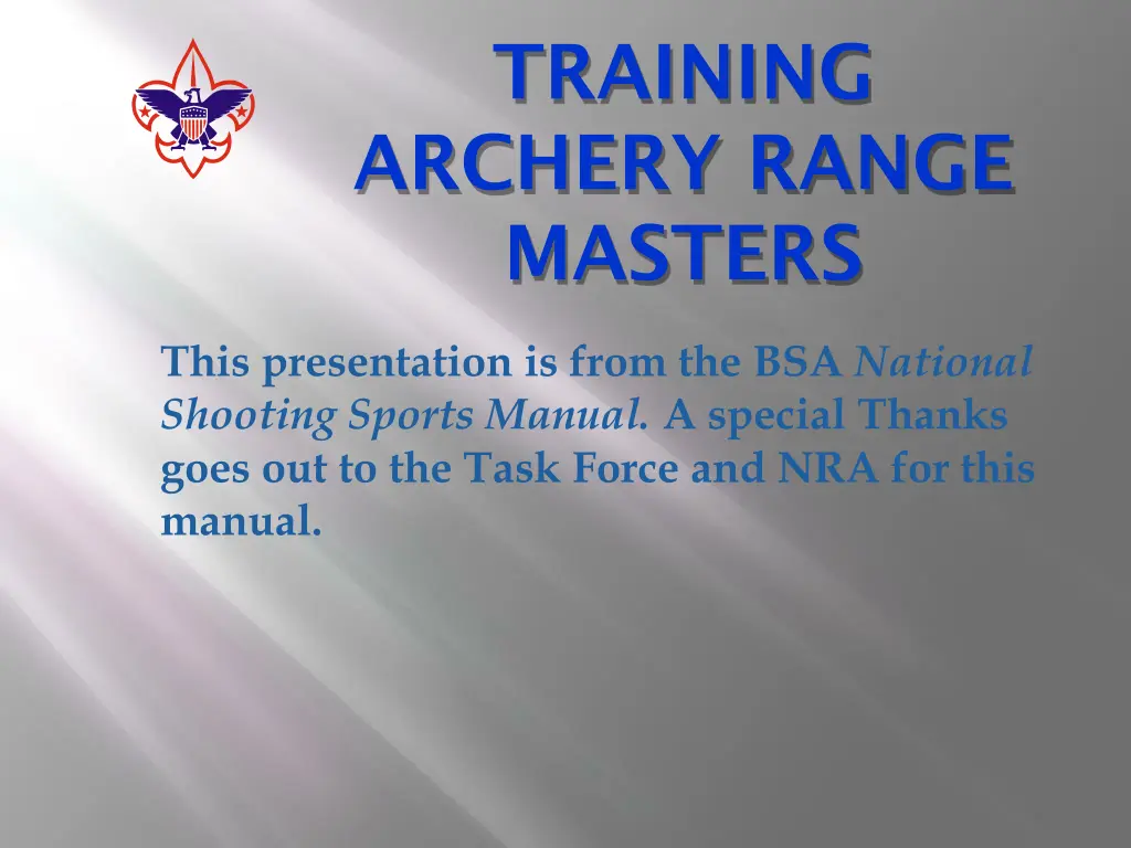 training archery range masters