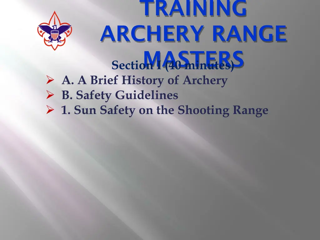 training archery range masters section