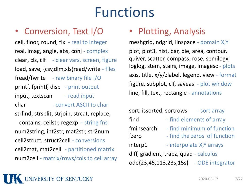 functions 1