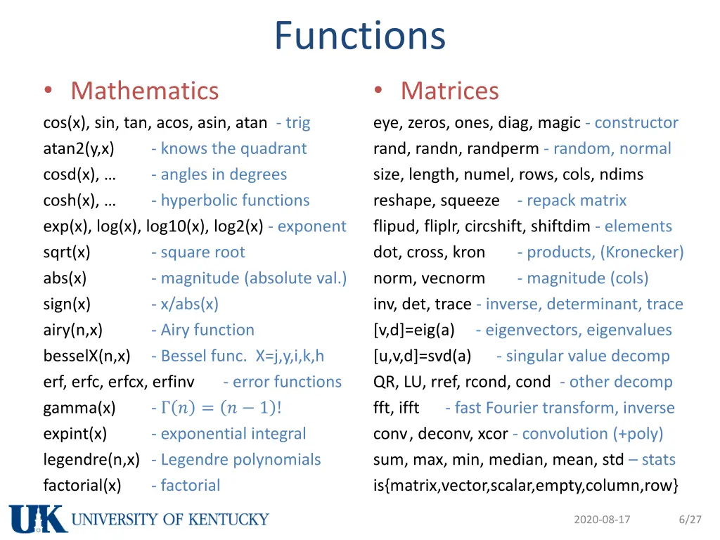 functions