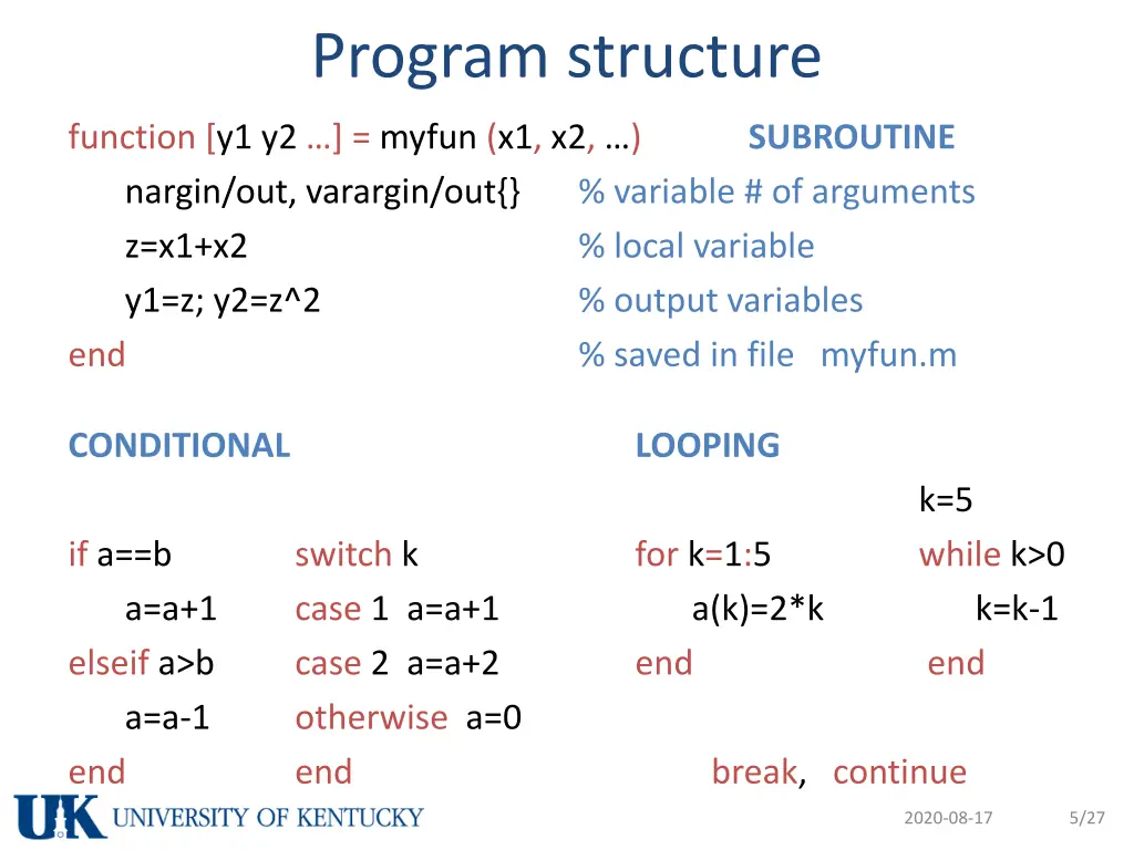 program structure