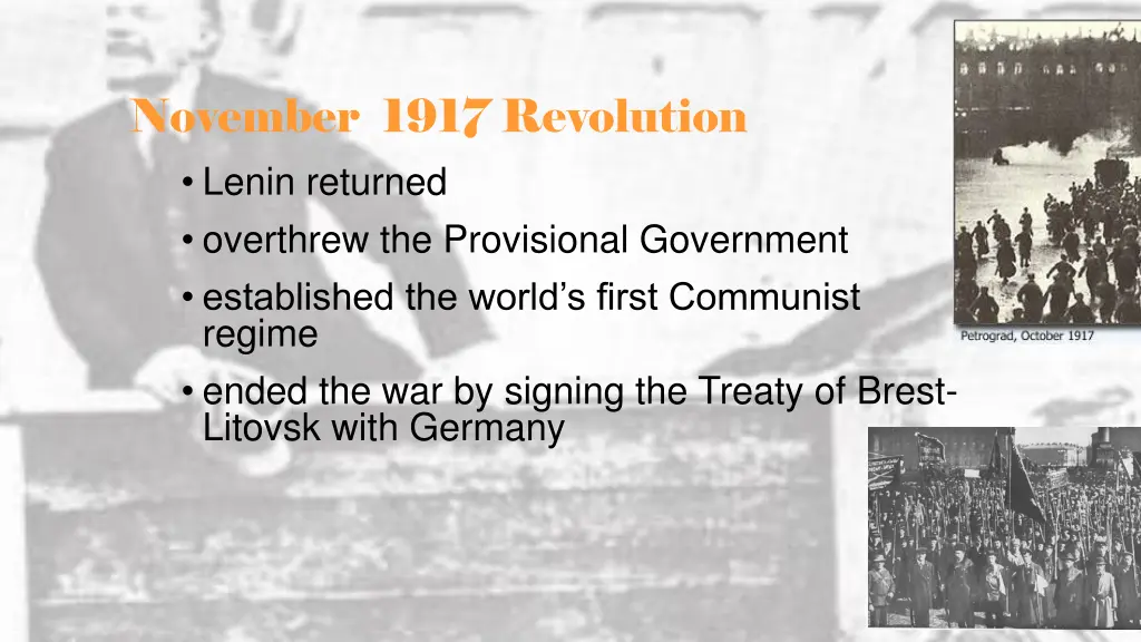 november 1917 revolution lenin returned overthrew