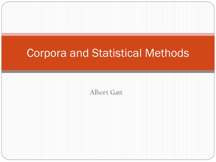 corpora and statistical methods