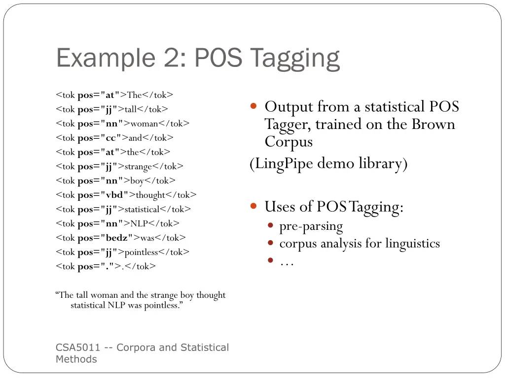 example 2 pos tagging