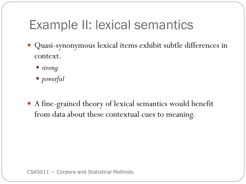 example ii lexical semantics