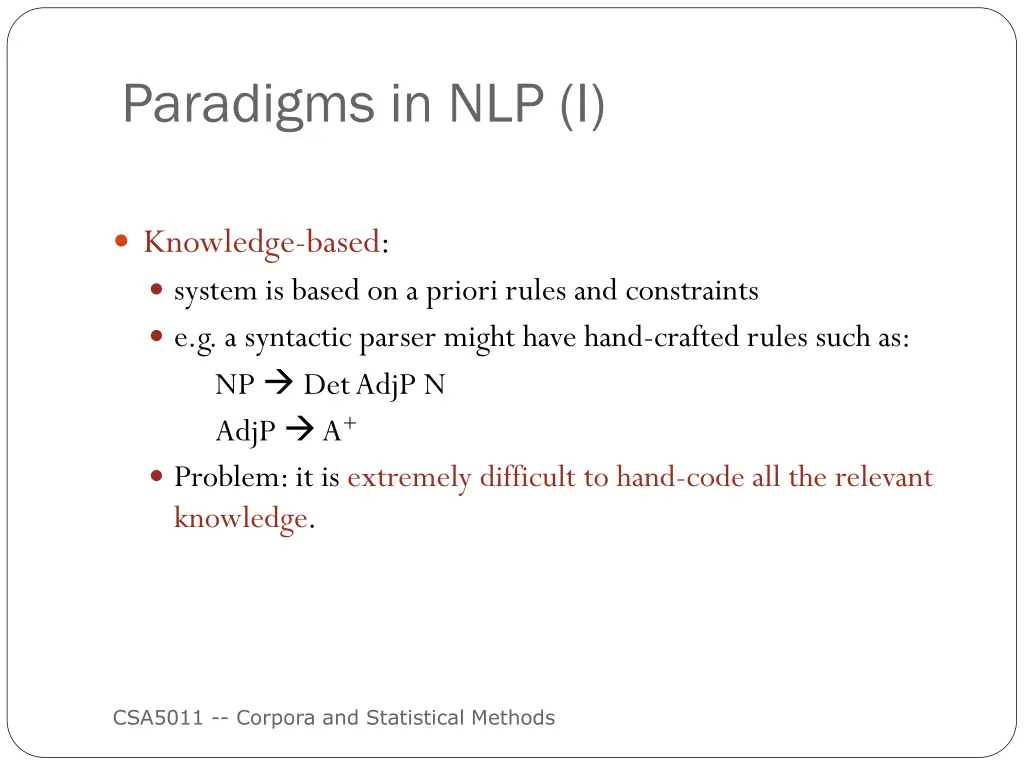 paradigms in nlp i