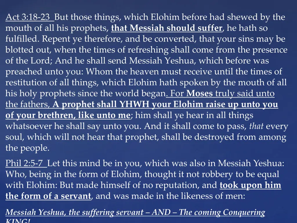 act 3 18 23 but those things which elohim before