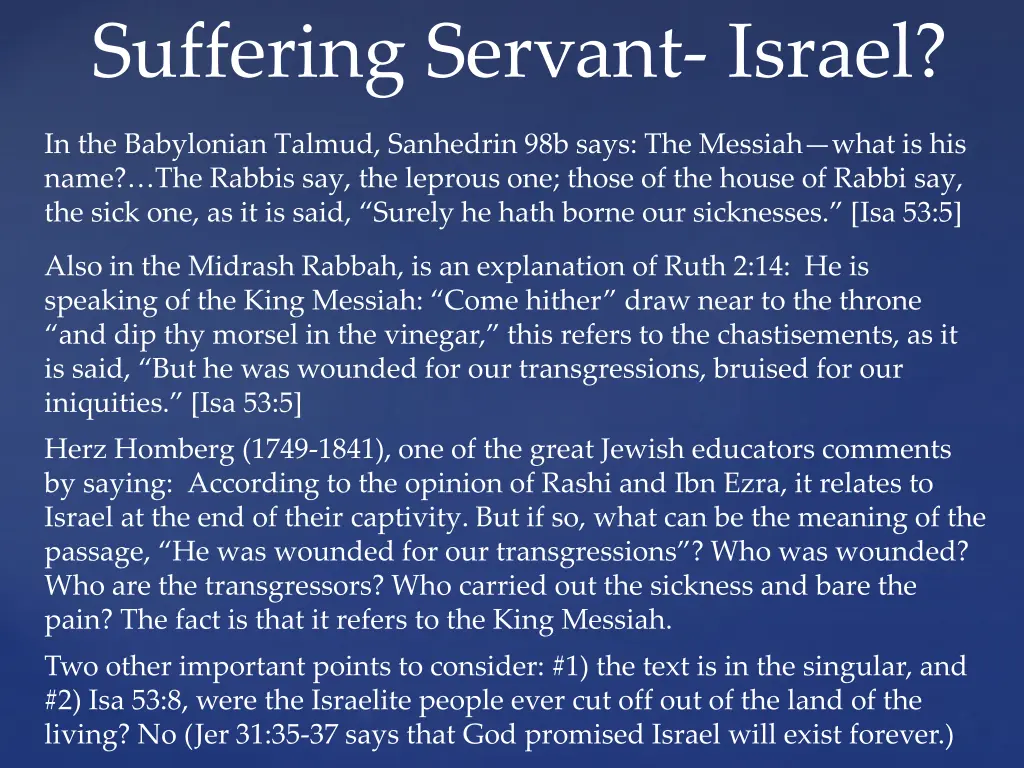 suffering servant israel 1