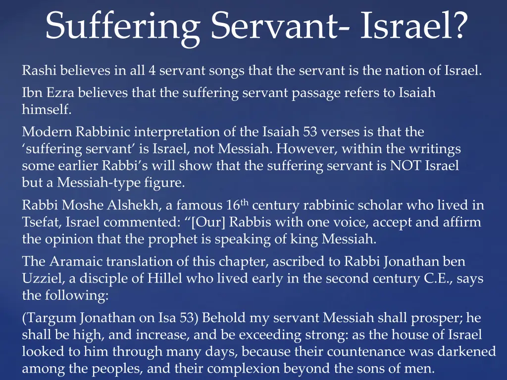 suffering servant israel