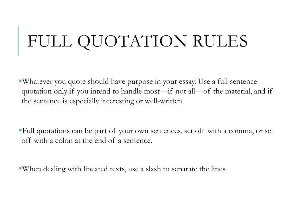 full quotation rules