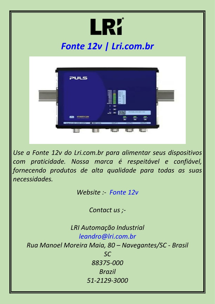 fonte 12v lri com br