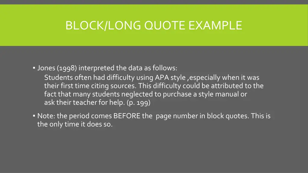 block long quote example