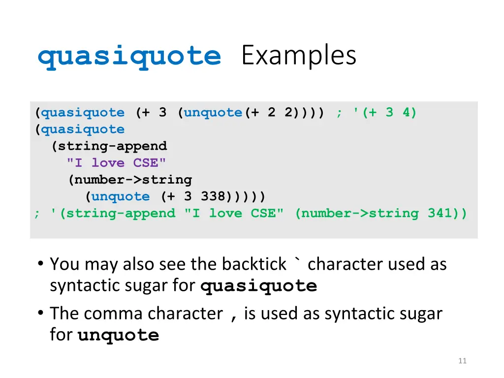 quasiquote examples