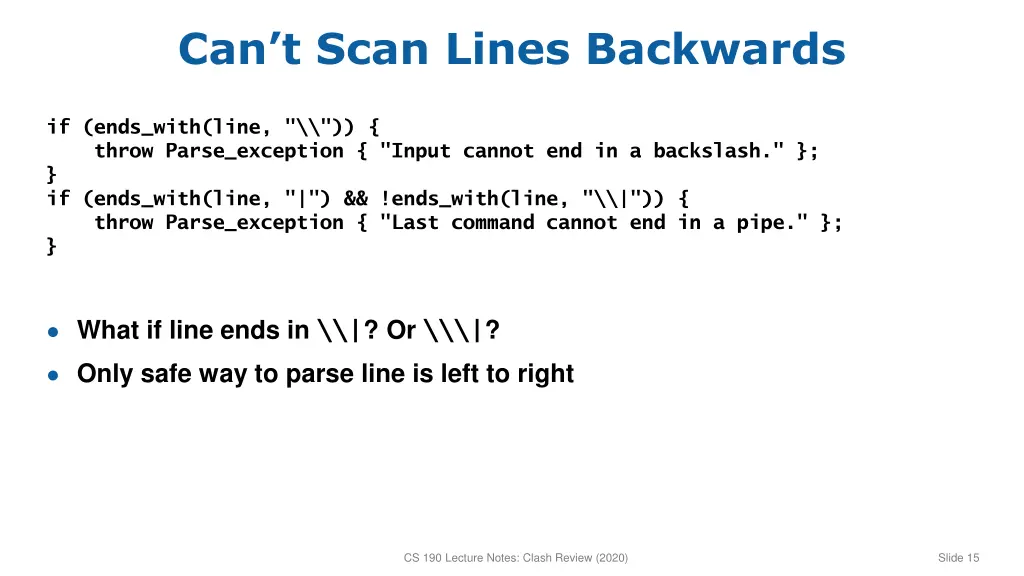 can t scan lines backwards