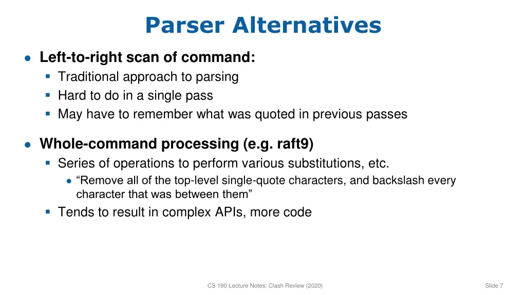 parser alternatives