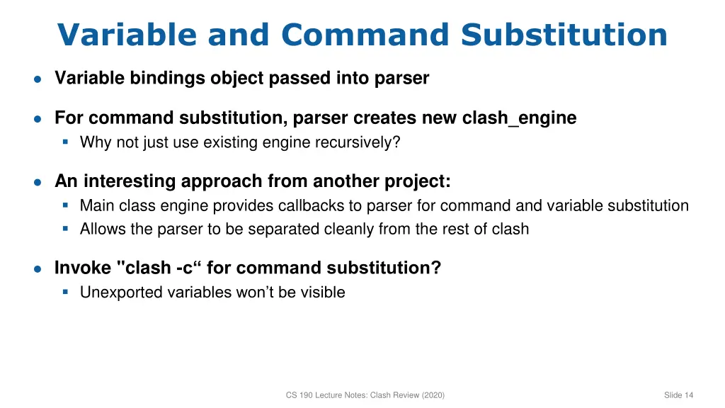 variable and command substitution