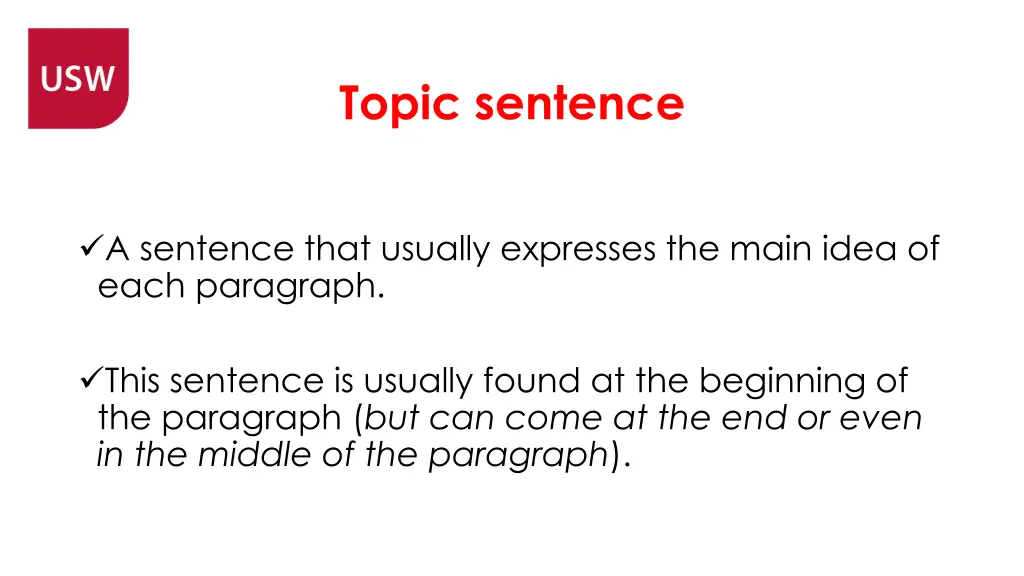 topic sentence