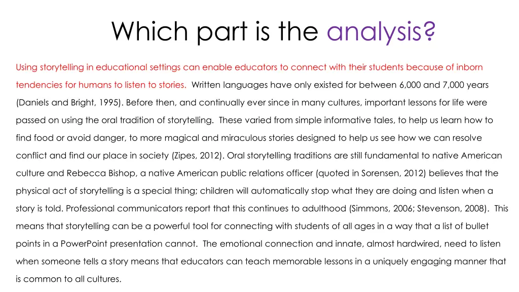 which part is the analysis